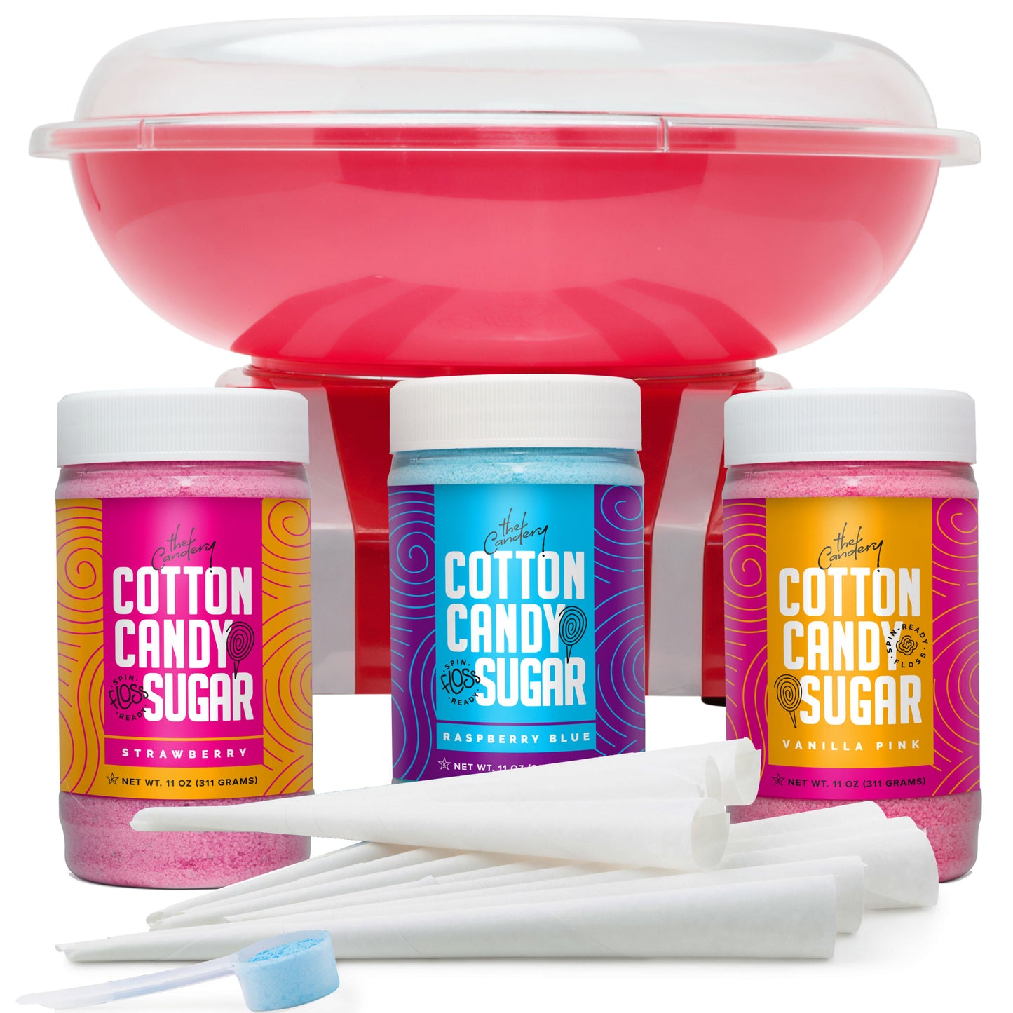 Standard Cotton Candy Machine Kit With 3-Pack Sugar Floss