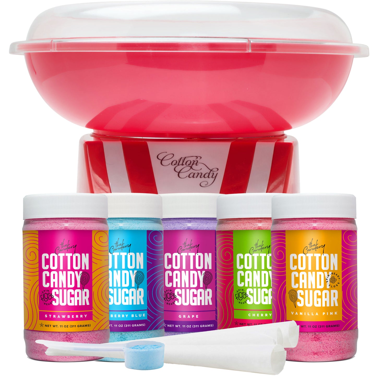Standard Cotton Candy Machine Kit With 5-Pack Sugar Floss
