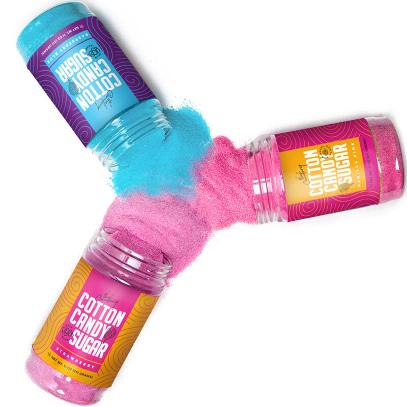 3-Pack Small (11 oz) Cotton Candy Floss Sugar With 50 Cones