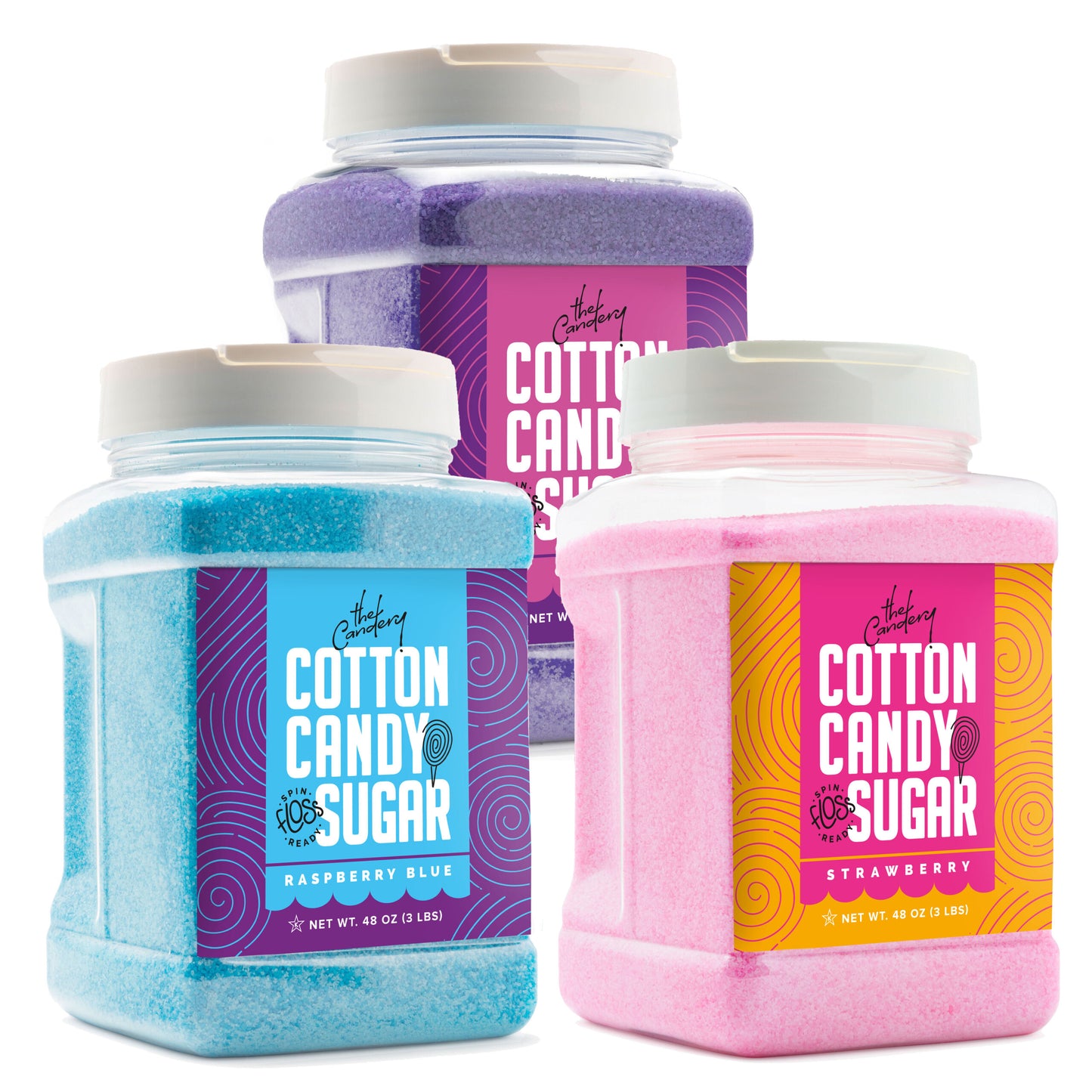 3-Pack Large (3 lb) Cotton Candy Floss Sugar