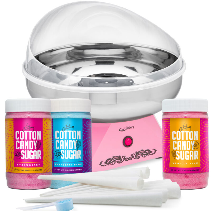 Premium Cotton Candy Machine Kit With 3-Pack Sugar Floss